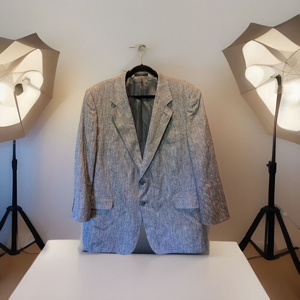 Versini Sport Coat‎ Blazer Suit Jacket Silk Casual 2 Button Gray 48R